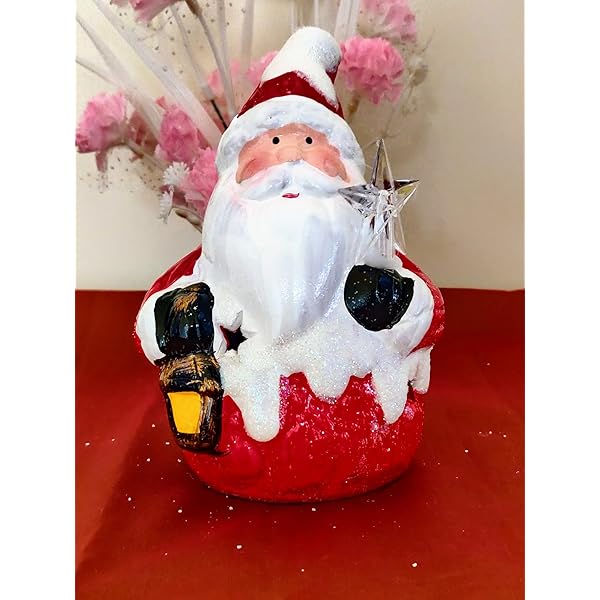 Buy Breeze Handicrafts Ceramic Santa Figure, Santa Claus Holding