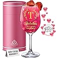 CROWNLY CRYSTAL® New Job Gifts for Women Auntie Birthday Gifts Wife Birthday Gifts Drinking Glasses Wine Glasses Personalised Gifts for Her Gift Ideas for Women Birthday Presents for Women (T)