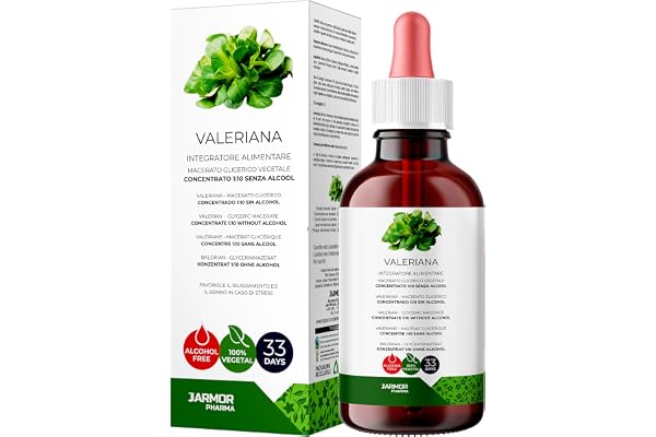 Valeriane Complement Alimentaire Concentré en Gouttes 100 ml 33 Doses- Puissant Liquide Pour Dormir Profondement, Sommeil Adulte, Anti Cortisol