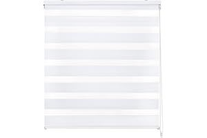 EASYDECO - Estor Enrollable Día y Noche - (Blanco, 180_x_175_cm) | Tamaño Tela 176,8 x 175cm