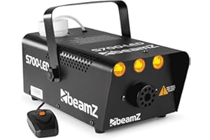 BeamZ S700-LED Nebelmaschine mit LED Flammeneffekt 700 Watt, Fogger, Party Rauchmaschine, Fog Machine, Kabelfernbedienung, Disco Partynebel für DJs, Hauspartys, Hochzeiten, Veranstaltungen
