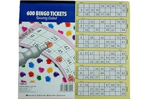 CareStarz Bingo tickets Books for Bingo Game - 600 jumbo Bingo tickets - Fun bingo books 6 game - bingo books 1 – 90