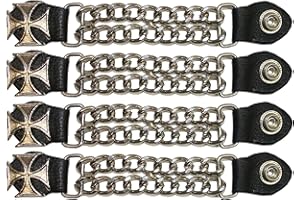 ‎BULLDT BULLDT Motorrad Weste Verlängerung Westenverschluss Westenkette Biker Kette EXTENDER mit Metallketten 4er Set