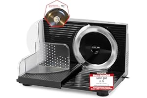 Emerio MS-125000.1 uniwersalna krajalnica, wyprodukowana w UE, nóż ze stali nierdzewnej, wyprodukowana w Niemczech, regulowana 0-17 mm, nie zawiera BPA, zajmuje mało miejsca, składana, z wyłącznikiem