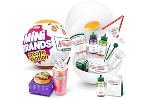 Mini Brands Create Krispy Kreme Series 1 Capsule by ZURU, Licensed Mini Collectibles, Mystery Blind Packaging, DIY, Resin Play, Replica Food, NOT Edible, 14+