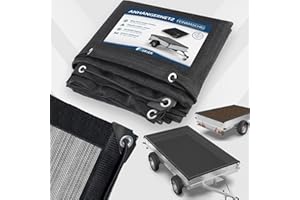 ‎EZCASCH Ezcasch Anhängernetz Feinmaschig 2x3m Abdecknetz mit Spannseil 180g/㎡ Hochdichtes Netz als Ladungssicherung für Anhänger, Schwarz