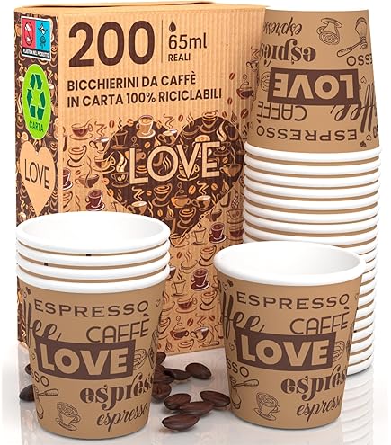 Nespresso Espresso Disposable Paper Cups, 240ml, 8oz - 30 Count