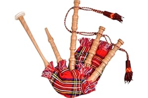 H HIGHLAND REDSTONE Mini Miniature Bagpipe, Rosewood Bagpipe for Beginners Playable Gift. (RoyalStewart)