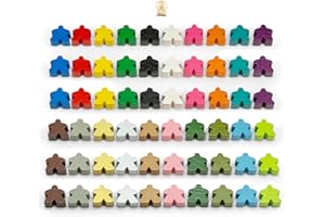 Waldfelsen® Meeple en bois de 16 mm pour Carcassonne (60 pièces en 20 couleurs)