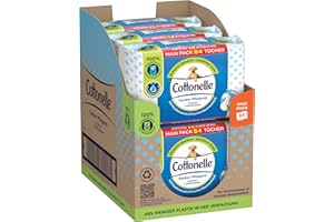Cottonelle Feuchtes Toilettenpapier Sauber Pflegend, Mizellenwasser & Baumwollduft, Maxi-Pack, 6 x 84 Toilettentücher
