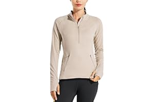 Willit Women's Fleece Running Jacket Pullover Thermal Equestrian Shirt Golf Shirt Long Sleeve Half Zip Exercise Winter Gear