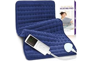 JEDWKFA Termoforo Elettrico 60 x 30 cm, Termoforo Cervicale e Spalle, Cuscino Riscaldante, Coperta Riscaldante Elettrica, Coperta Elettrica, Heating Pad per Schiena, Spalla, Pancia, Blu Navy