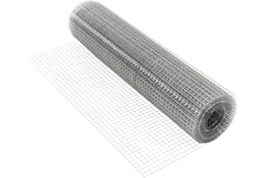 ECD Germany Grillage pour Clôtures 19x19 mm 1mx25 m Epaisseur Fil 0,75mm Maille Galvanisé Électrosoudé pour Clôtures d'Animaux Jardin Rouleau Filet de Volière Résistant aux Intempéries Soudé à 4 Coins