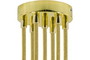 creative cables - Kit Rosace métallique cylindrique à 7 Trous - Cylindrique, Laiton