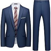 Men's Suit 2 Pieces Slim Fit 2 Buttons Wedding Office Jacket Trousers | Stylish and comfortable 2 piece suit for men, ideal f