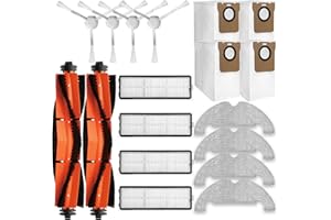 JINDEHUI Kit Accesorios de Recambios para Dreame D10 Plus / Z10 Pro / L10 Plus Robots aspiradores Repuesto, 2 Cepillo Principal, 4 Cepillos Laterales, 4 filtros Hepa,4 paños para fregona Mopa,4 Bolsas