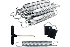 JIEHAOJIA Lot de 8 ressorts de trampoline de 178 mm - Kit de remplacement pour ressorts de trampoline, 2 boucles triangulaires pour tapis de trampoline avec un crochet à ressort