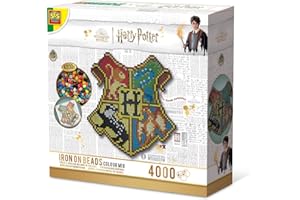 SES Creative Harry Potter Hogwarts Crest Fuse Beads DIY Set, Wall Decoration with 4000 PVC Free Fusible Beads, Hogwarts Logo with Full-Size Instruction Poster for Boys and Girls 6 and Up, Craft