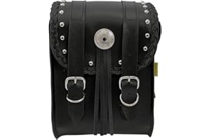 Willie & Max by Dowco 58431-00 Warrior Series: Synthetic Leather Motorcycle Sissy Bar Bag, Black, Universal Fit, 6 Liter Capacity