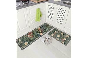 LXTOPN Kitchen Mats Non Slip Washable,Kitchen Rug 43x75cm+43x150cm,Hallway Runner For Kitchen Washable Kitchen Rugs Mat with Natural Rubber Backing,Door Rug Set. (H1, 43x75cm+43x150cm)