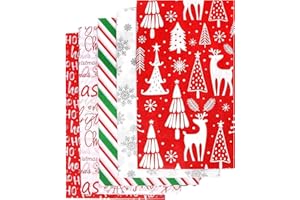 DERAYEE Papier de Soie Noël, 100 Feuilles pour Emballage Cadeau, Style Vacances, Décorations de Fêtes, Artisanat
