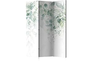 murando Decorative Room Divider Green Leaf 135x172 cm / 54"x68" Single-Sided Folding Screen 3 Panels Room Partition Non-Woven Canvas Print Opaque Photo Display ivy Nature Plants b-C-0615-z-b