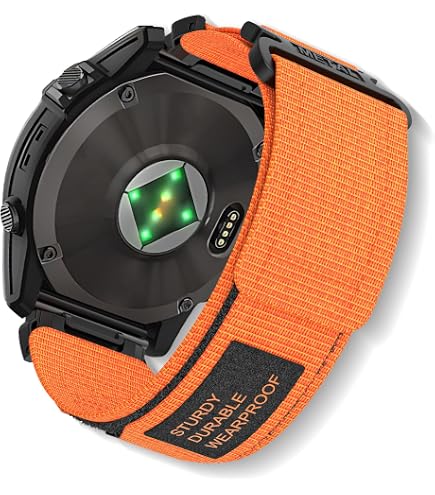 22mm Quickfit Armband Für Garmin – Geflochtenes Nylonband, Magnetischer Verschluss, Kompatibel Mit Fenix 7/6, Epix, Instinct 2 Uvm., Orange