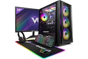 Vibox III-42 PC Gaming Completo - Monitor 24" - 8 Core Intel i7 10700F Procesador 4.8GHz - Nvidia RTX 3060 12GB - 16GB RAM - 1TB NVMe M.2 SSD - Windows 11 - WiFi