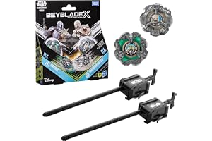 Beyblade X and Star Wars Collab, Grogu 3-60F vs. Snowtrooper 3-80N, 2 Takara Tomy Battling Tops-spelleksaker, 2 avfyrare, Sta