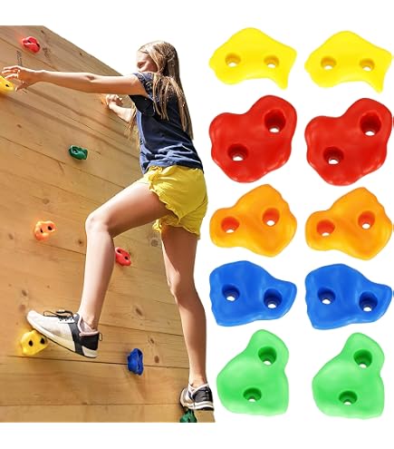 Set De 60 Pierres D'escalade Loggyland Pour Mur D'escalade Enfant, Tour De Jeux
