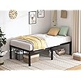 QEROMY Twin XL Bed Frames - 18 in Sturdy Platform Bed Frame Twin XL, Heavy Duty Metal Bed Frame No Box Spring Needed, Quick & Easy Assembly, Noise Free, Black