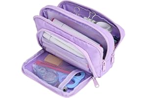 Euqvunn Astuccio Grande con 3 Scomparti Astucci Matite, Portapenne Cancelleria Organizer per la Scuola e l'ufficio