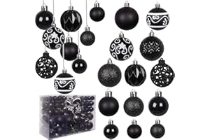 Miaikoe 100pcs Pack Boules de Noël décoration Sapin de Noël Boules Anti - bris pour la Maison (Noir)
