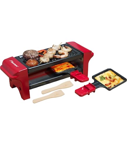 Raclette 2 Personnes Connectable Livoo - Pierre Naturelle, 450W, Design Compact Rouge - 7
