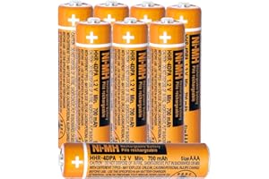 KUHU Lot de 8 Piles HHR-4DPA Rechargeables Ni-MH pour Panasonic 1,2V 700mAh AAA pour Téléphones sans Fil