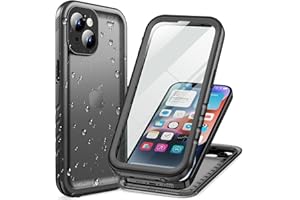Cozycase Coque pour iPhone 14 Étanche Antichoc - 360 degres Incassable Militaire Rigide Intégrale Case/Bumper/Housse 【IP68 Waterproof/Imperméable】 Etui Anti Choc Eau avec Protection Camera - Noir