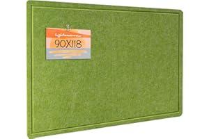 LIGHTOMORROW Große Pinnwand - 90 x 118 Zentimeter, dekorative Filz-Pinnwand für die Wand - faltbares Fotodisplay mit selbstklebendem Klebeband, inklusive 20 Pinnadeln - Laubgrün