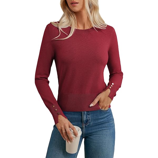 GRACE KARIN Top da donna a contrasto di colore casual a maniche corte con scollo a V Pullover Magl, Rosso rosato, XL