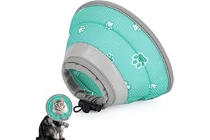 IDOGCHEW Collar de Cono de recuperación para Gatos, Cono de vergüenza, Ajustable, Suave, para Gatos, Perros pequeños, Mascotas después de la cirugía, Conos isabelinos Ligeros para Gatos, Gatitos,