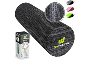 FEEL RECOVERY Foam Roller Masaje Muscular (45x15 cm) - Rodillo de Espuma EVA Densidad Media para Contracturas, Fisioterapia, Recuperación, Yoga, Pilates y Fitness - Rulo de Automasaje
