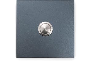 KTC-Home PREMIUM Türklingel Anthrazit - Gewölbter Drucktaster - Größe: 8x8cm - RAL 7016 - UV & Witterungsbeständig - Pulverbeschichtet