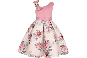 BUNNY LULU Filles Robe inclinée épaule Demoiselle d’honneur Mariage Princesse Arc des Enfants Bal d’Anniversaire soirée Spectacle Lavande