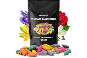 Premium stożki kadzidlane Backflow Wodospad, zestaw aromatycznych kadzidełek – mix zapachów, 50 szt., odprężenie i medytacja, Aromaholik