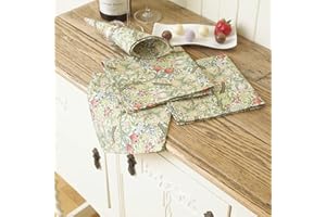 LAURA'S BEAU WILLIAM MORRIS Licensed William Morris Golden Lily Pack of 4 100% Cotton Floral Napkins
