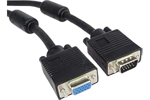 PremiumCord - Cavo prolunga HQ (coassiale), 2 in ferrite, SVGA, DDC2, 3 Cavi coassiali + 8 Fili, 10 m