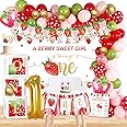 YSHMFEUX Strawberry 1st Birthday Decorations Party Supplies, Strawberry Sweet One Birthday Decor, Berry First Birthday Party Supplies, 1st Birthday g Girl Decoration