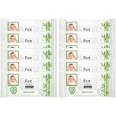 Pure Baby Organik Bambu &Ouml;zl&uuml; Islak Havlu 12&times;60 (720 Yaprak)