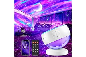 ONE FIRE Lampada Proiettore Stelle, 180 Colori Aurora Boreale Proiettore Soffitto, Bluetooth 15 Musica LED Luce Rotante Nebulosa, Telecomando Timer 360° Galaxy Projector Per Bambini/Adulti/Regalo/Decorazioni