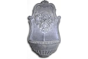 Primrose 83cm Lead Finish Zeus Water Feature Garden Outdoor Wall Mounted Fountain with LED Lights