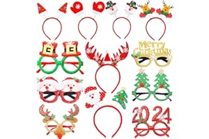 Acuiwer Set di fasce per costume di Natale con occhiali